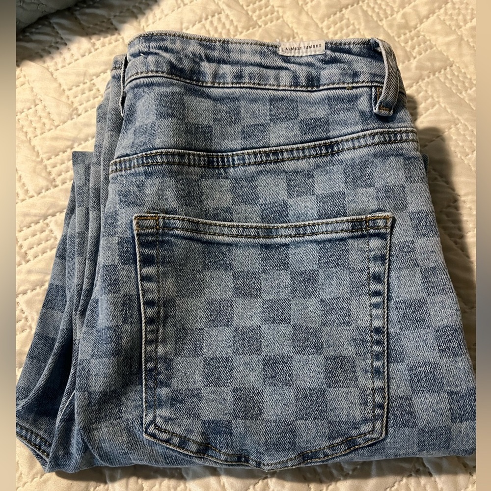 Vintage Almost famous Checkered Blue Jeans